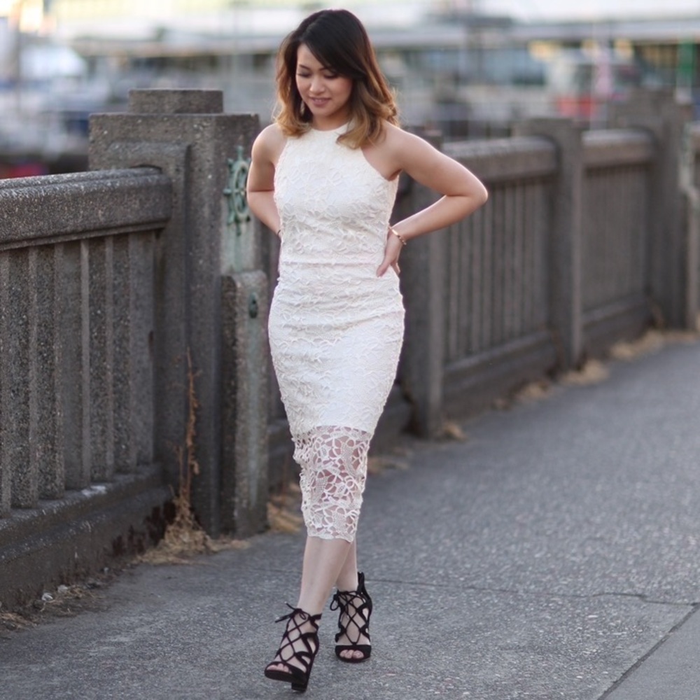 Alexia Admor 💖 Women’s Cream Sleeveless Lace Cocktail Evening Dress X-Small